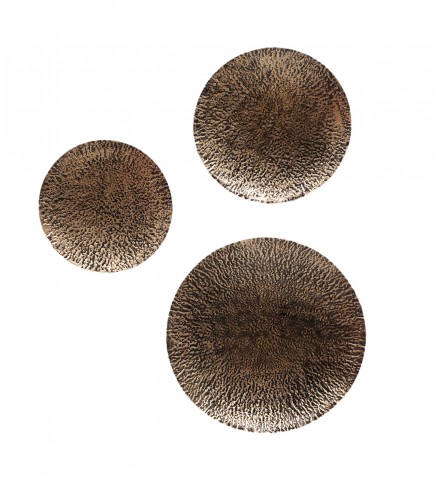 Gold & Black Dot Hammred Set of 3